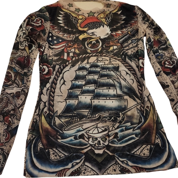 Tinsley transfers full tattoo shirt in Sailor s/m New Unisex - Picture 1 of 3
